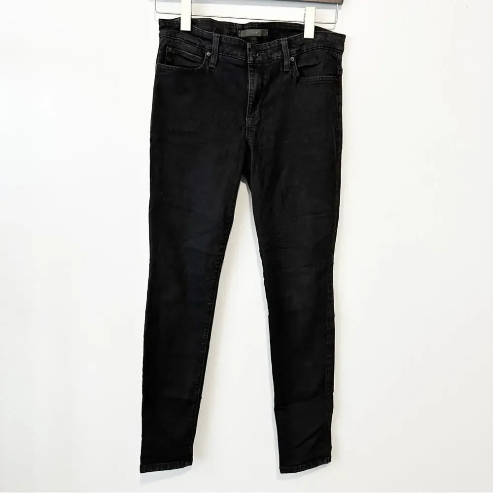 Joes Jeans the icon skinny mid rise black denim size 31 stretch